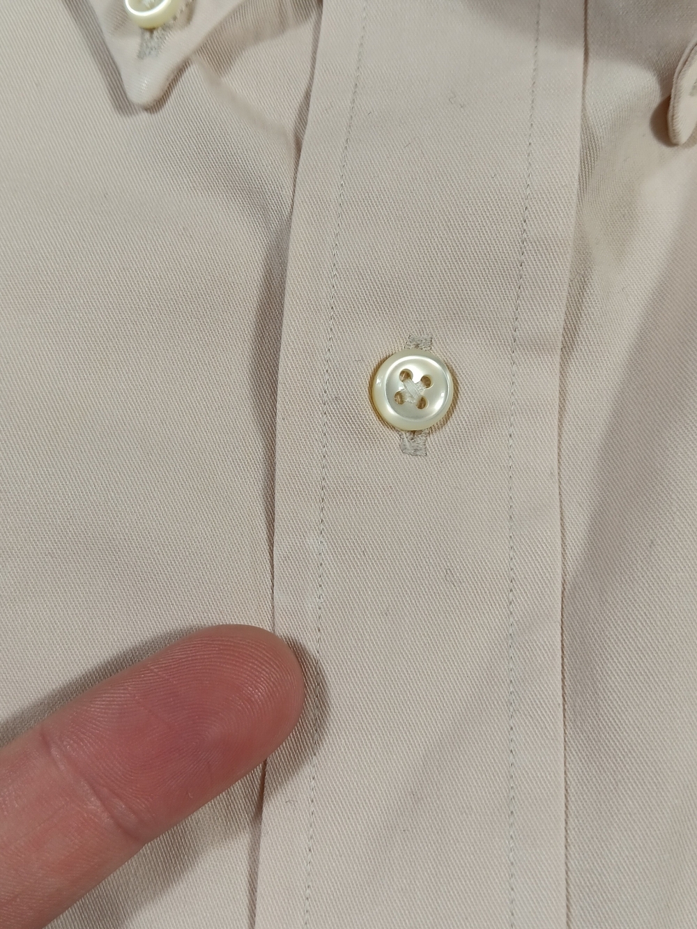 Vintage Ralph Lauren Big Shirt Mens Large Tan Long Sleeve Button Down Office - Picture 4 of 11